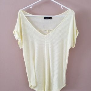 Apt 9 Sheer Striped V-Neck Cap Sleeve Tee